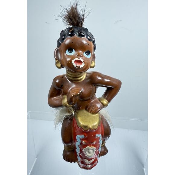 Vintage Ucagco African Native Figurines Japan Playing instruments Hula Dancer - Picture 5 of 10